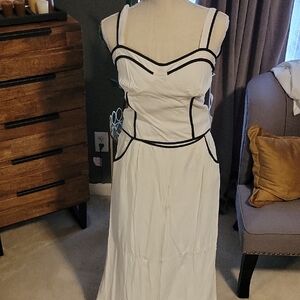 Sienna Sky White 2-piece Pant Set with Black Trim